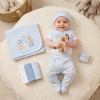 H14909: Baby Boys Giraffe 10 Piece Mesh Bag Gift Set (NB- 6 Months)